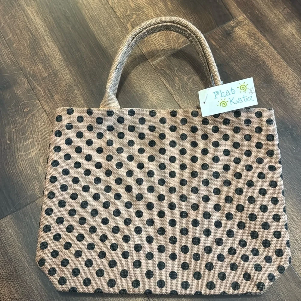 Phat Katz Woven Polka-Dot Tote Bag